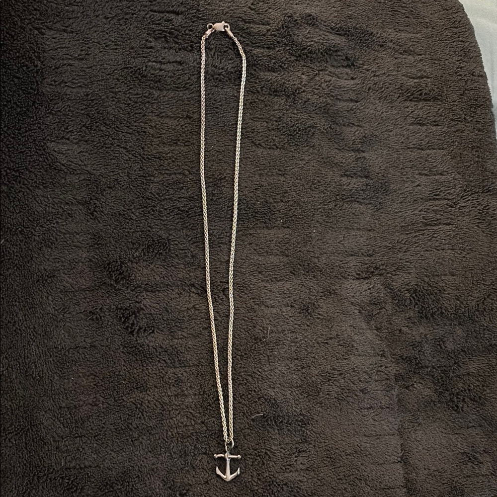 Silver Anchor Pendant Necklace